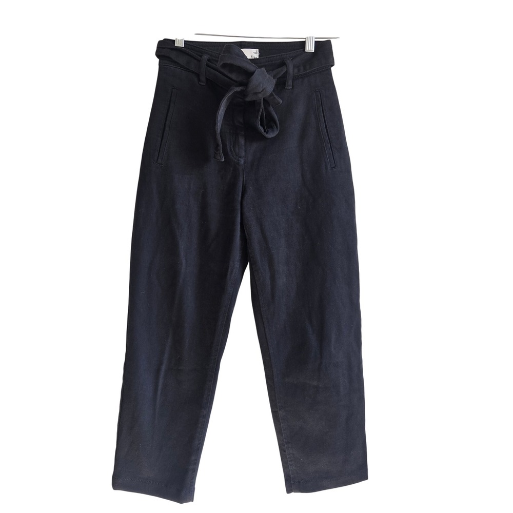 Wilfred Free 2 Paperbag Pants Womens Black Excellent High Waist Tie Belt Cropped